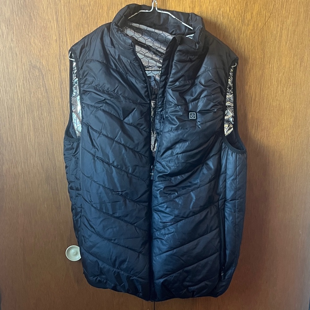 Heated Black Quilted Vest